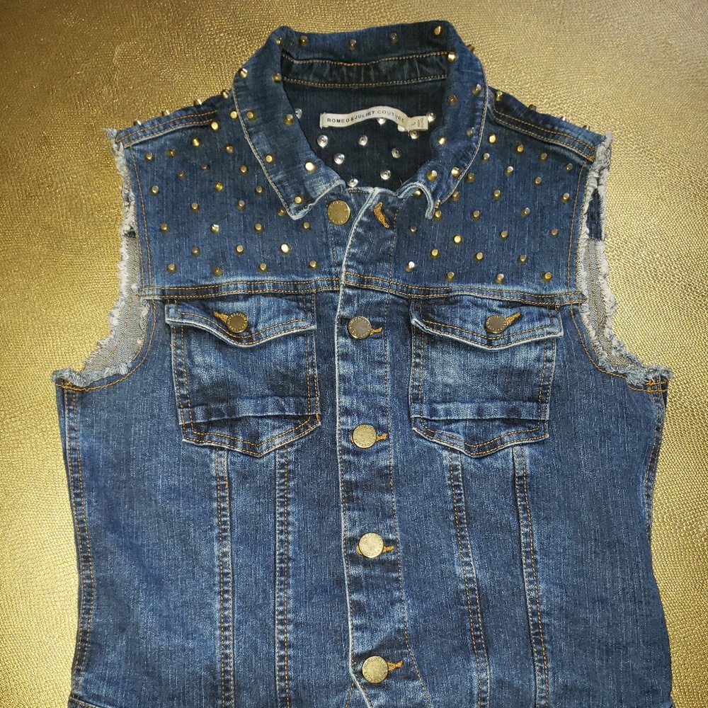 Studded Denim Vest